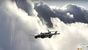The AirCar, in the air
